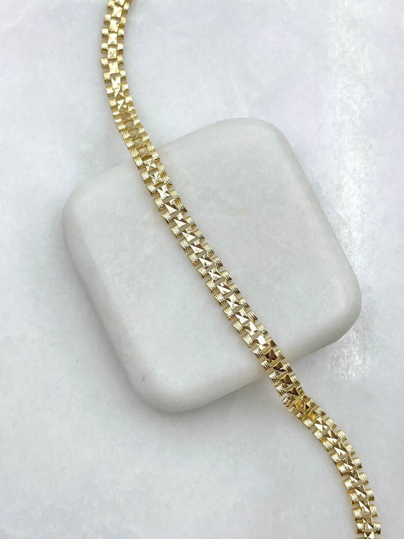 Lazer Kesim Kordon Model Bileklik Gold