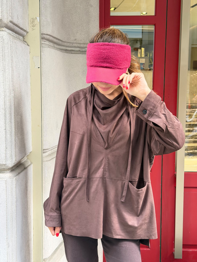 Peluş Esnek Vizör Şapka Bordo