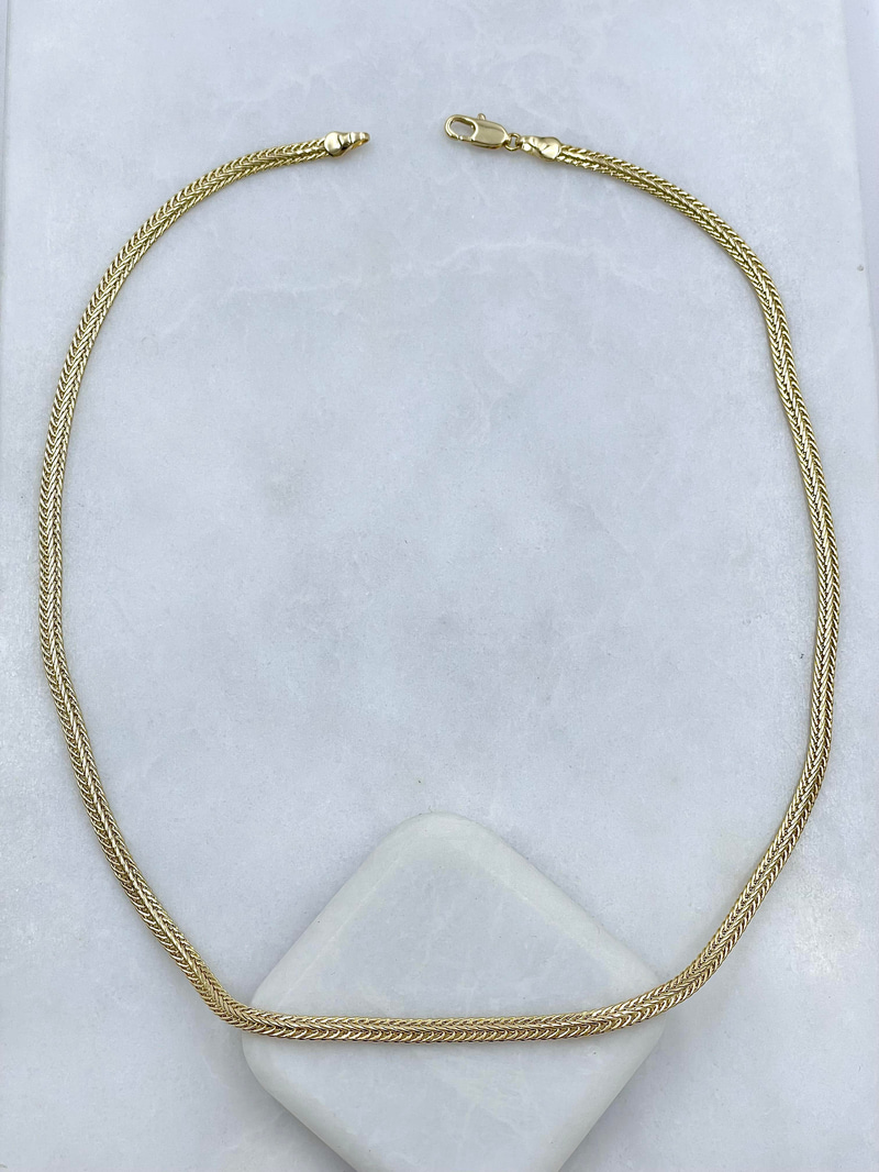 Özel Seri İtalyan Örme Zincir Kolye 45 cm Gold