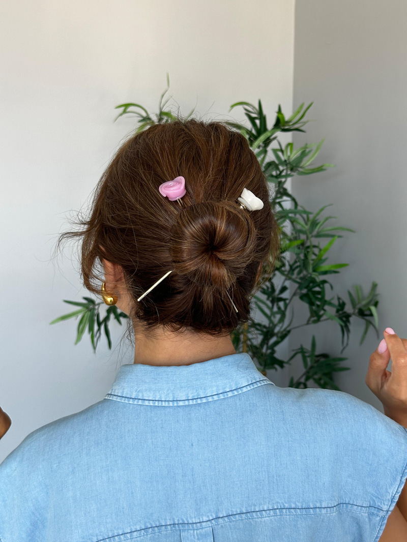 Gül Model Topuz Tokası Pembe