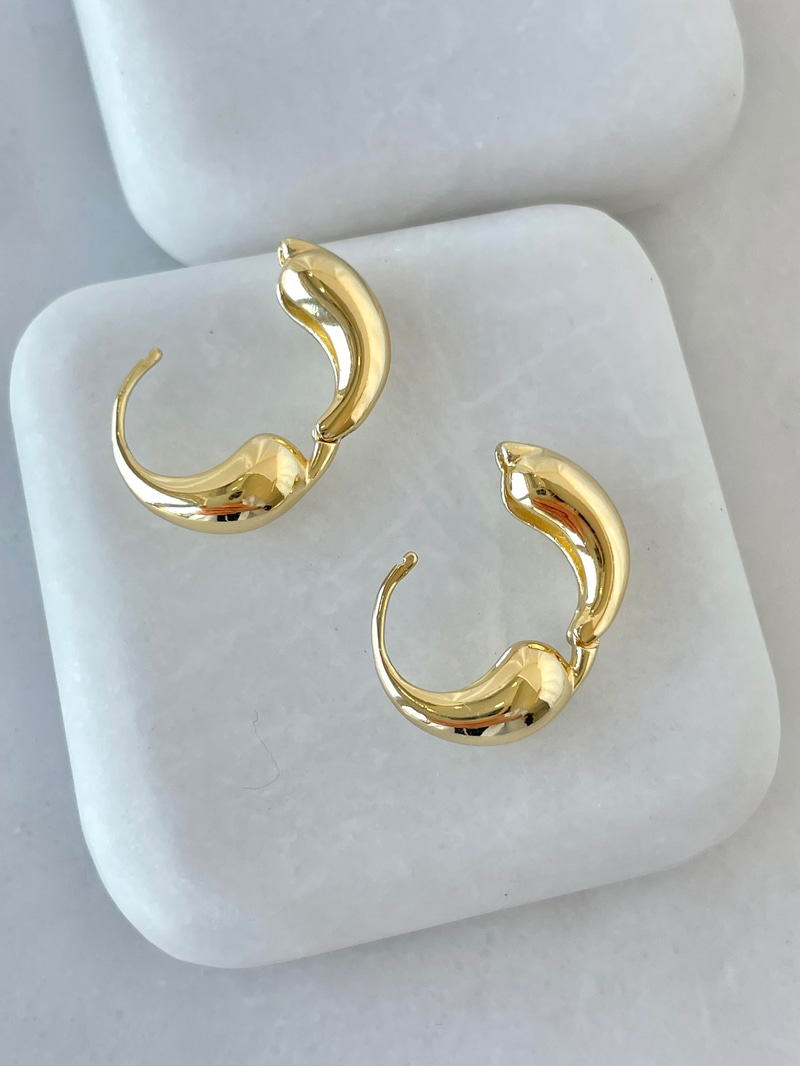 Özel Seri Ying Yang Küpe Gold