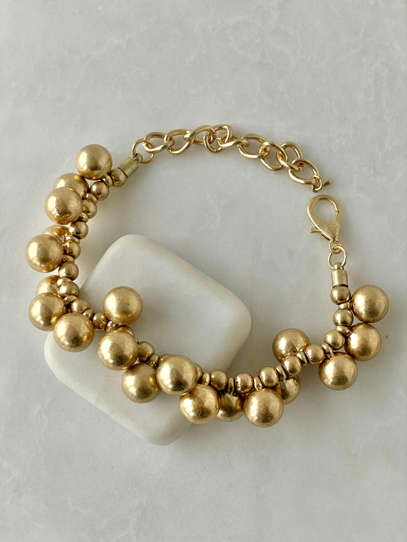 Çoklu Mat Topçuk Bileklik Gold