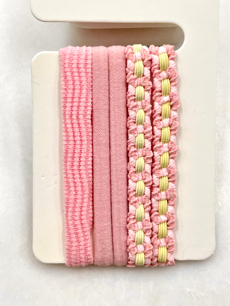 Çift Renk Yumuşak Dokulu Scrunchie Toka Pembe