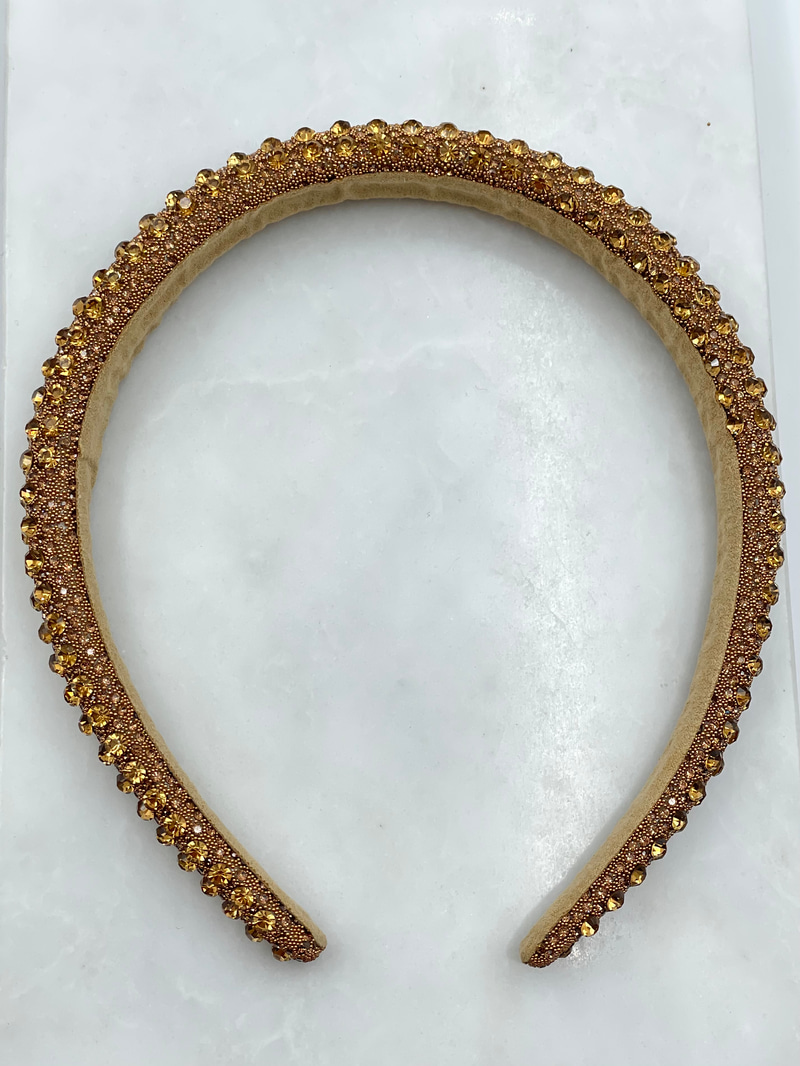 Kristal Taşlı İnce Taç Gold