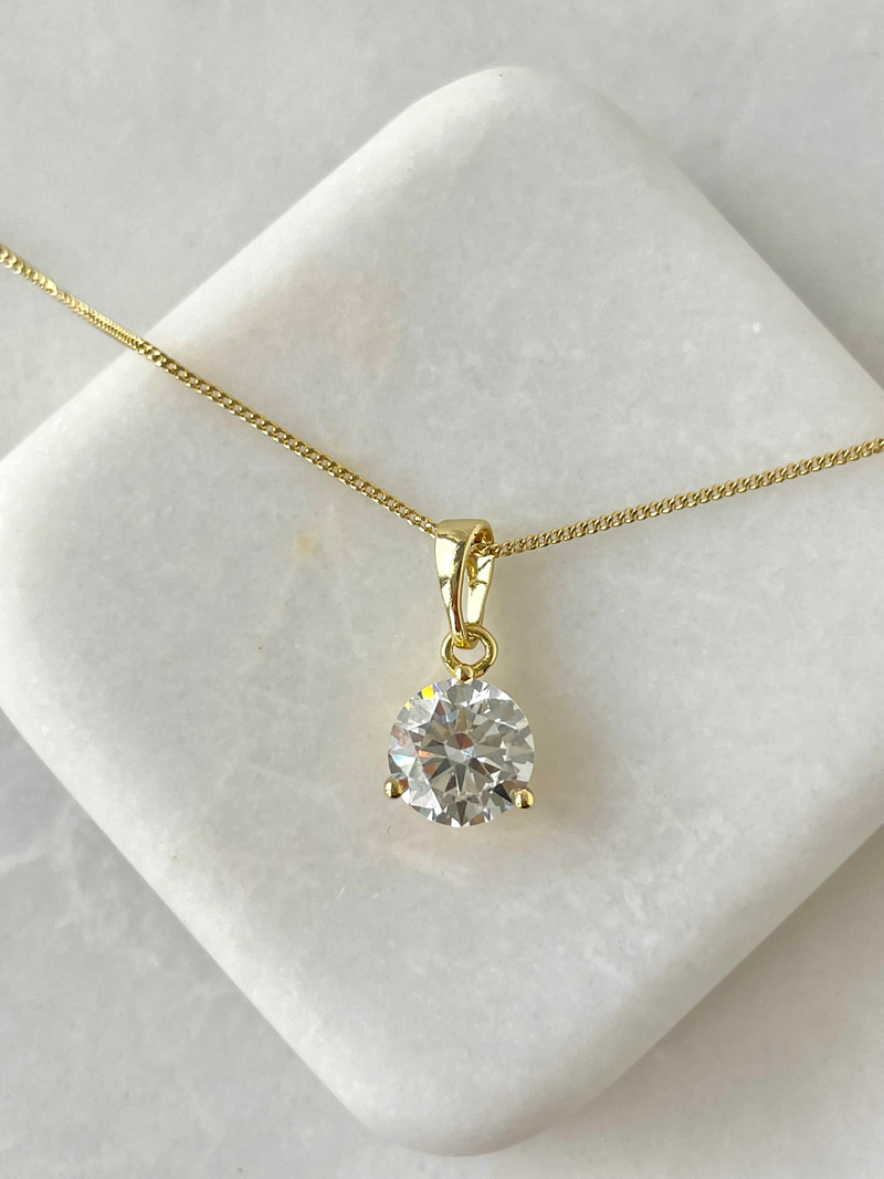 Özel Seri Tektaş Zincir Kolye Gold