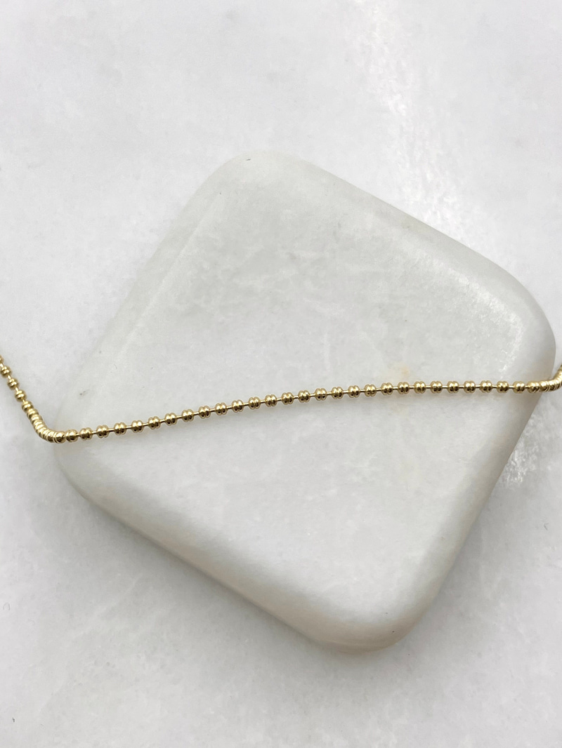 Özel Seri Minimal Topçuk Zincir Kolye 60 cm Gold