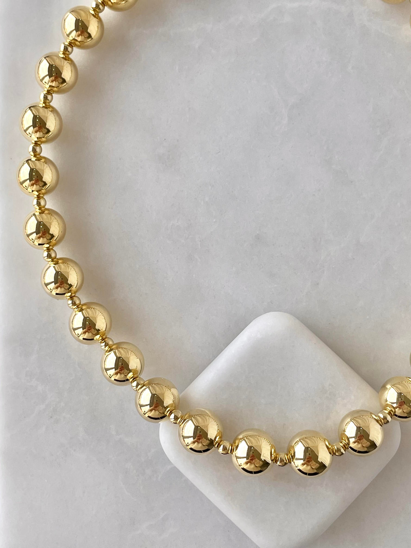 Büyük Küçük Topçuk Dizi Kolye Gold