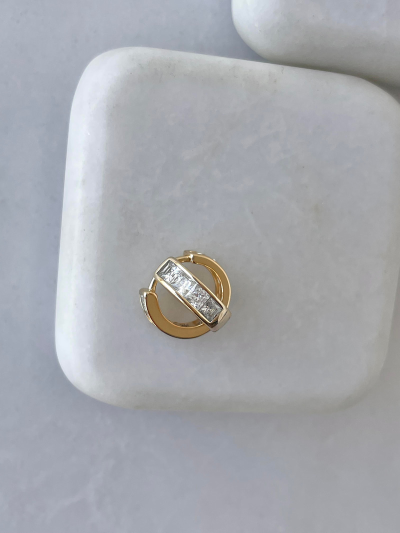 Özel Seri Minimal Kare Kristal Taşlı Küpe