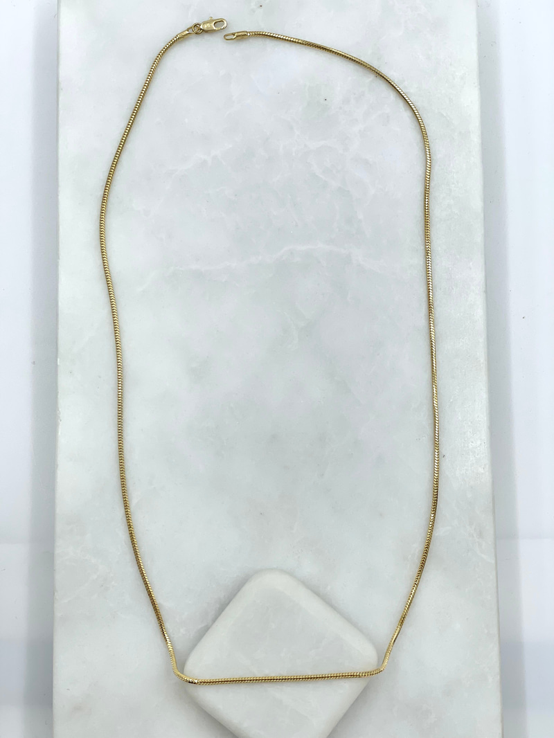 Özel Seri Boru Yılan Zincir Kolye 60 cm Gold