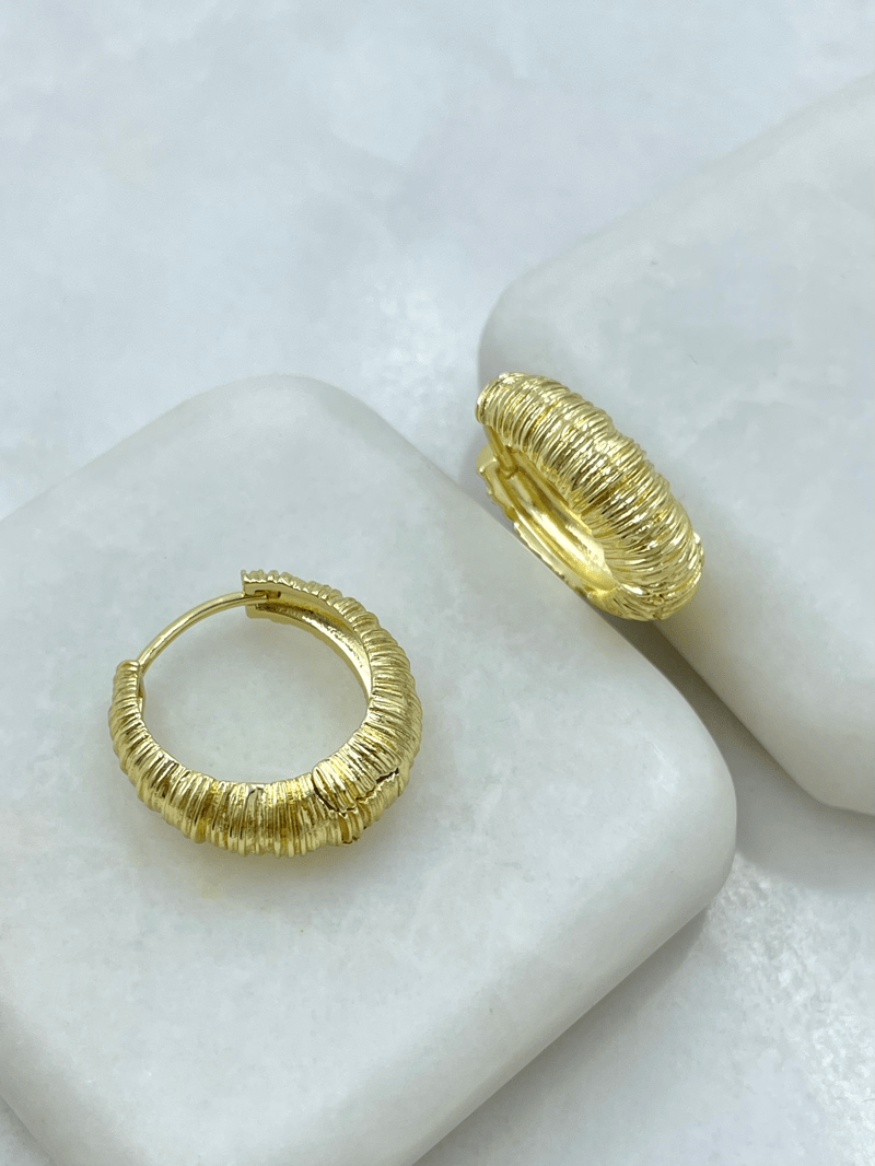 Altın Kaplama Tel Sarma Halka Küpe Gold