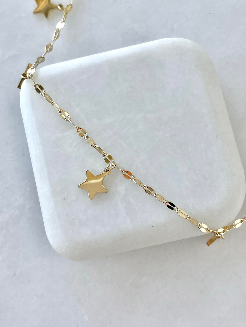 Çelik Yıldız Pullu Kolye