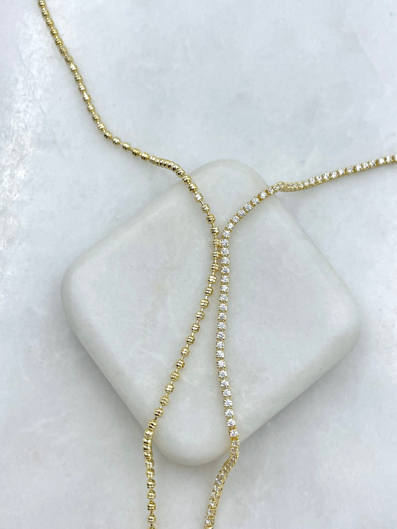 Altın Kaplama Su Yolu ve Topçuk Model Y Kolye Gold