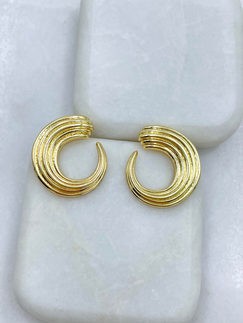 Altın Kaplama Sarmal Küpe Gold