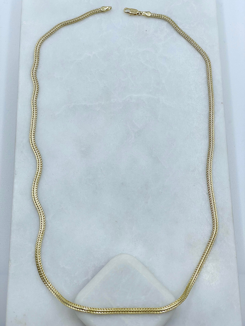Özel Seri İtalyan Örme Zincir Kolye 60 cm Gold