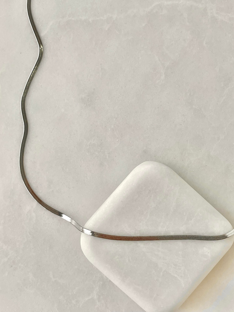 Çelik Minimal İtalyan Zincir Kolye 45 cm Gümüş