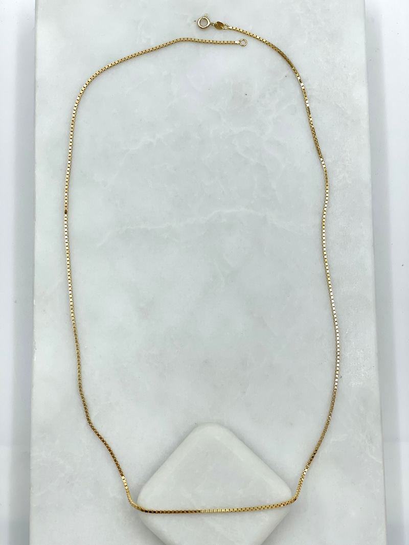 Özel Seri Küp Zincir Kolye 60 cm Gold