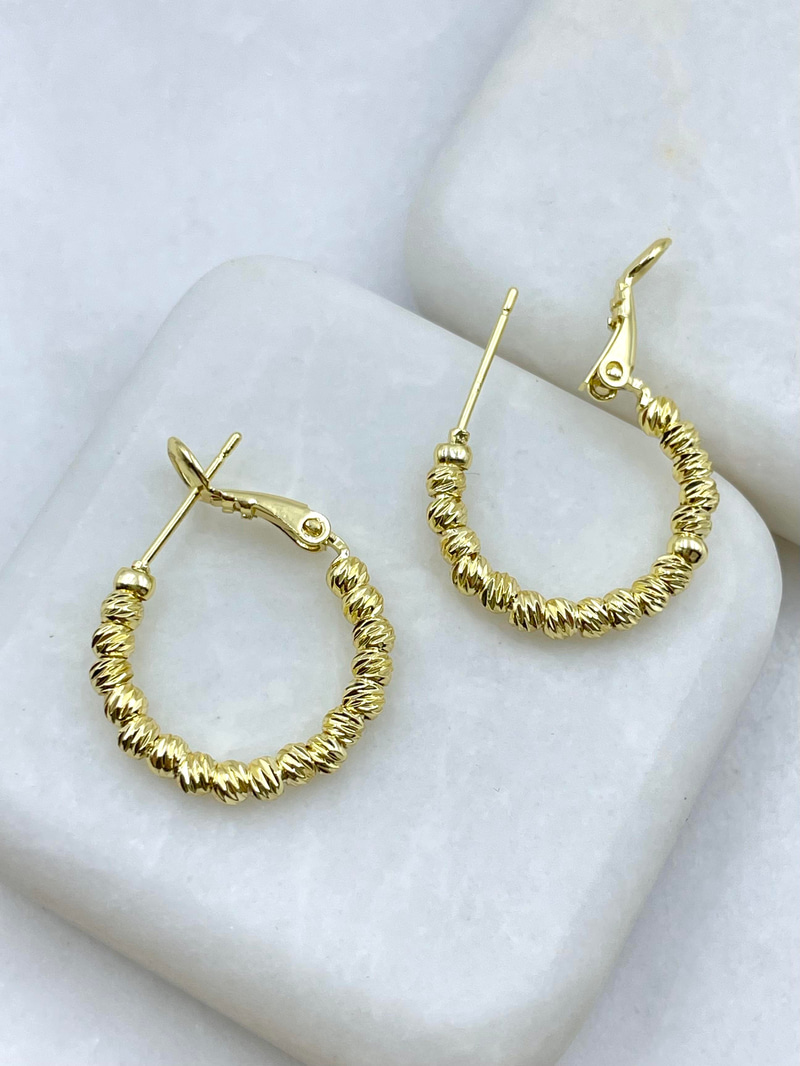Altın Kaplama Dorika Halka Küpe 2 cm Gold