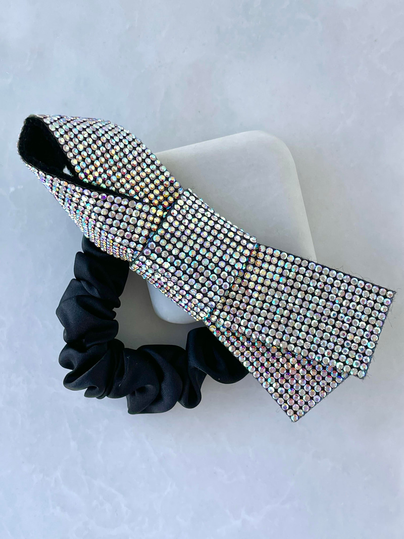 Işıltılı Kurdele Scrunchie Toka Renkli