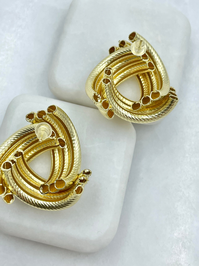 Altın Kaplama Yumak Vintage Küpe Gold