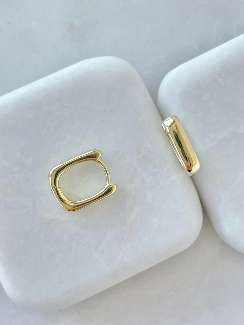 Özel Seri Dikdörtgen Kesim Minimal Küpe Gold