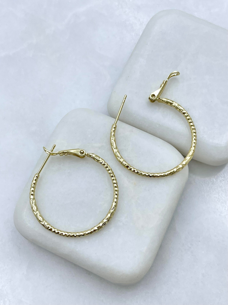 Özel Seri Işıltılı Halka Küpe Gold