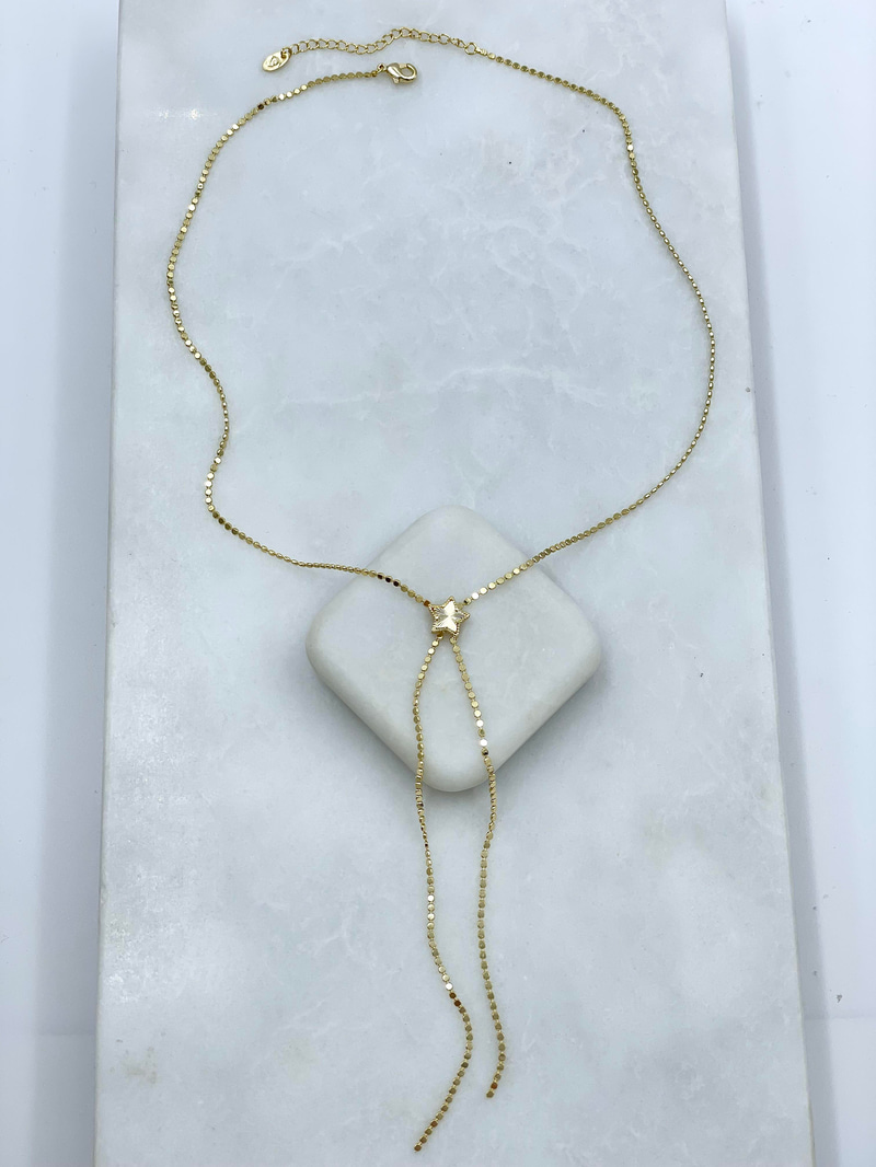 Altın Kaplama Yıldız Model Arpa Zincir Y Model Kolye Gold
