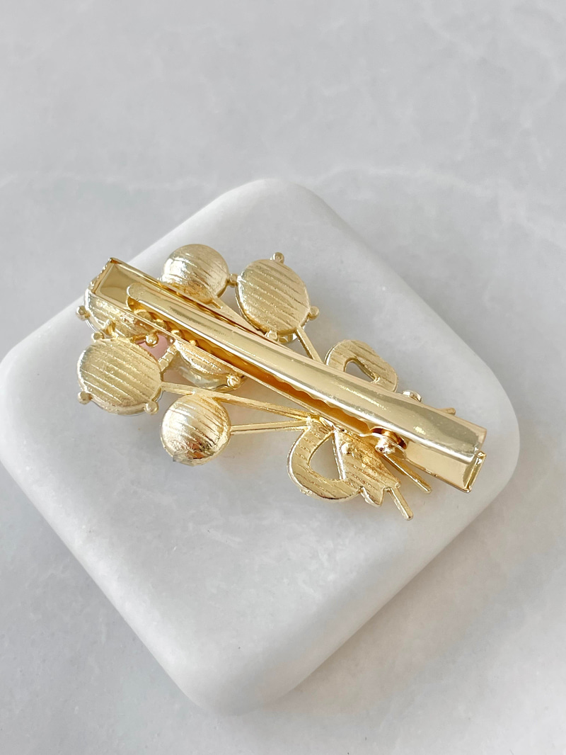 Renkli Kristal Taşlı Buket Model Pens Toka Gold