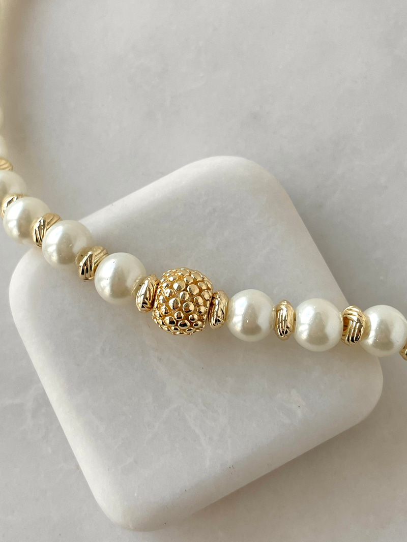 Vintage Gold Detaylı İnci Kolye