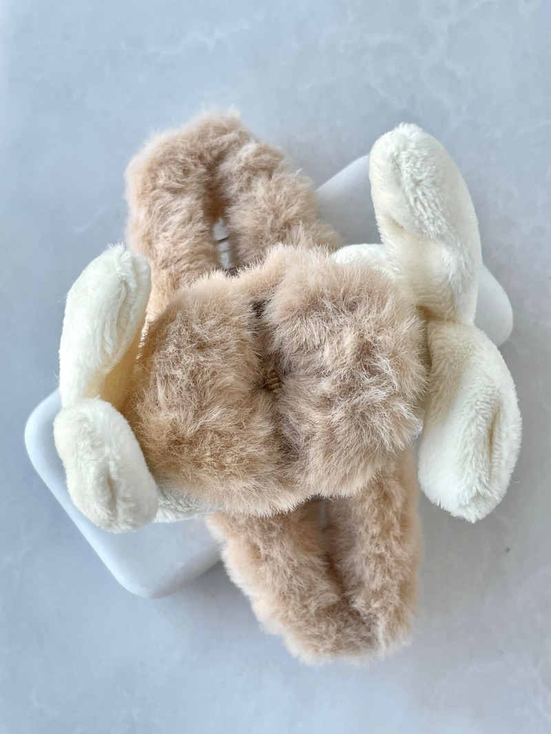Peluş Tavşan Mandal Toka Ekru