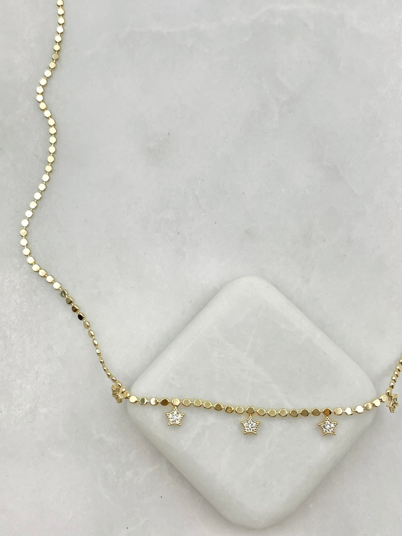 Altın Kaplama Yıldız Sallantılı Arpa Kolye Gold