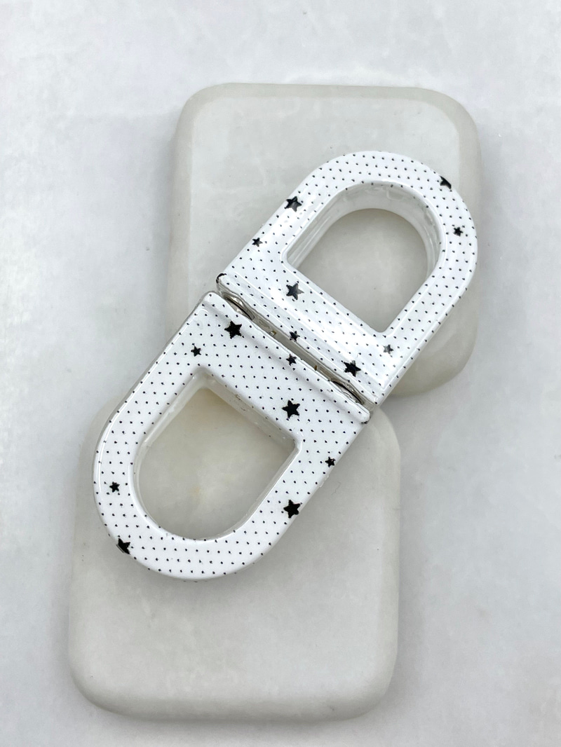 Yıldız Desenli Magnet Lock Beyaz