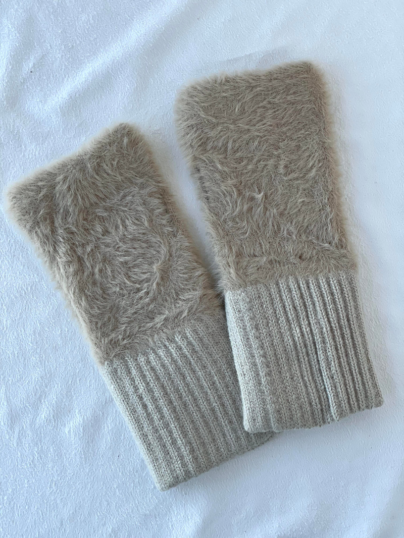 Peluş Vizon Kesik Eldiven