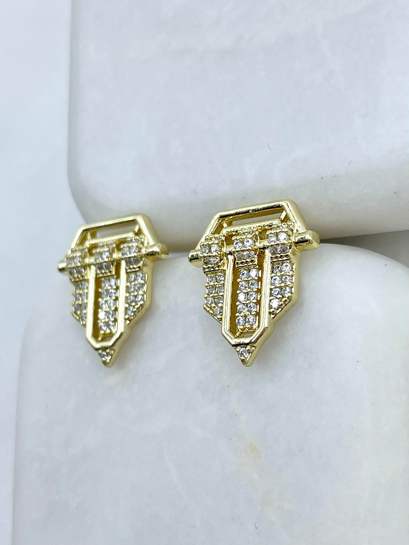 Özel Seri Geometrik Tasarım Küpe Gold