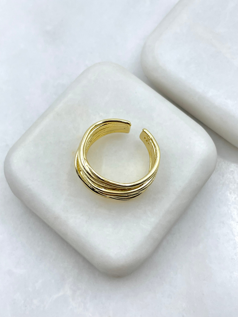 Altın Kaplama Çoklu Çapraz Yüzük Gold