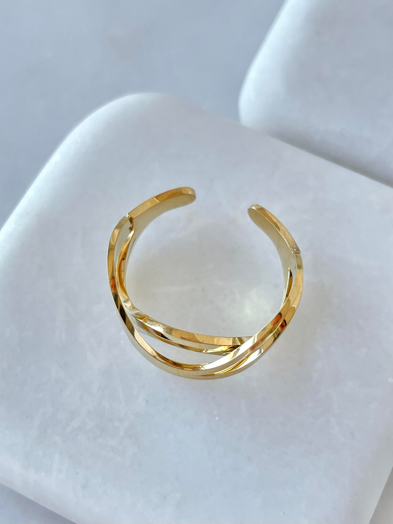 Çelik Çoklu Dalga Model Yüzük Gold