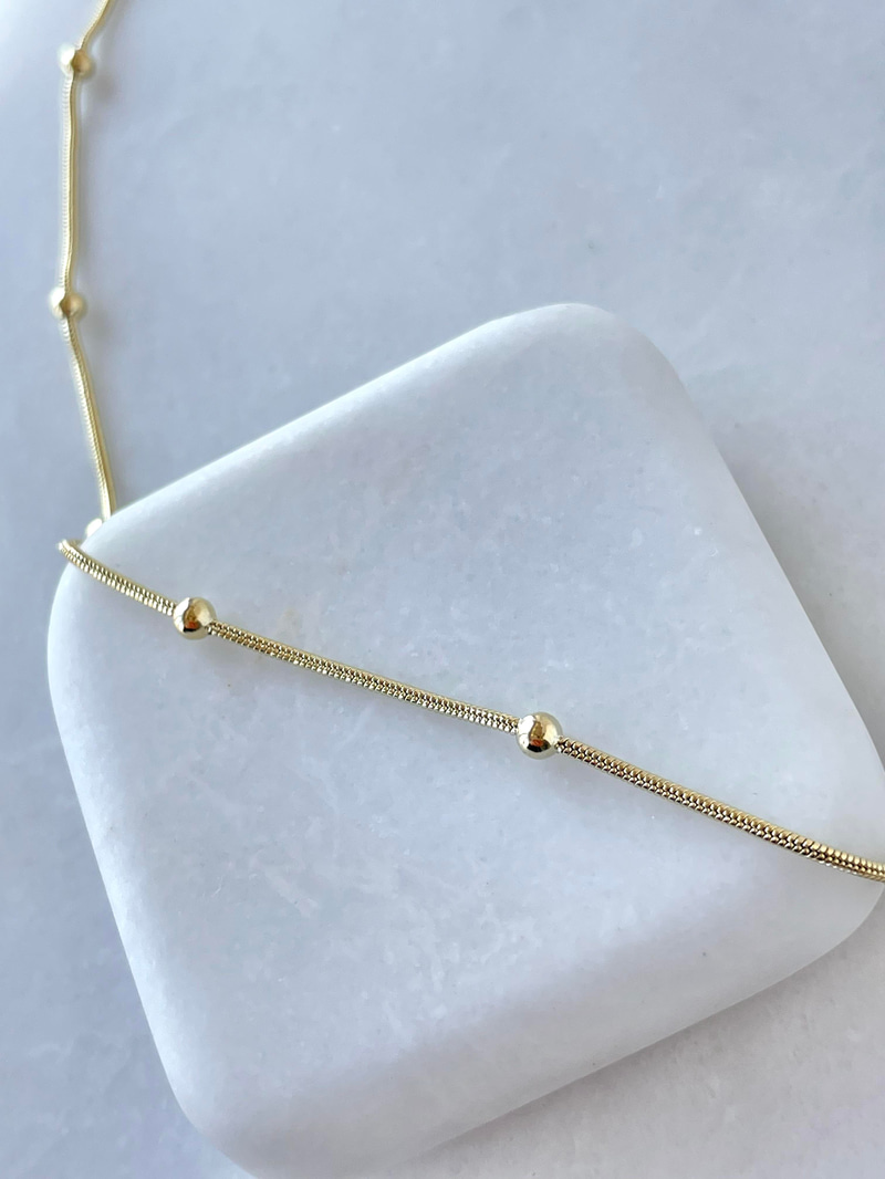 Özel Seri Topçuk Model Minimal Zincir Kolye 60 cm Gold