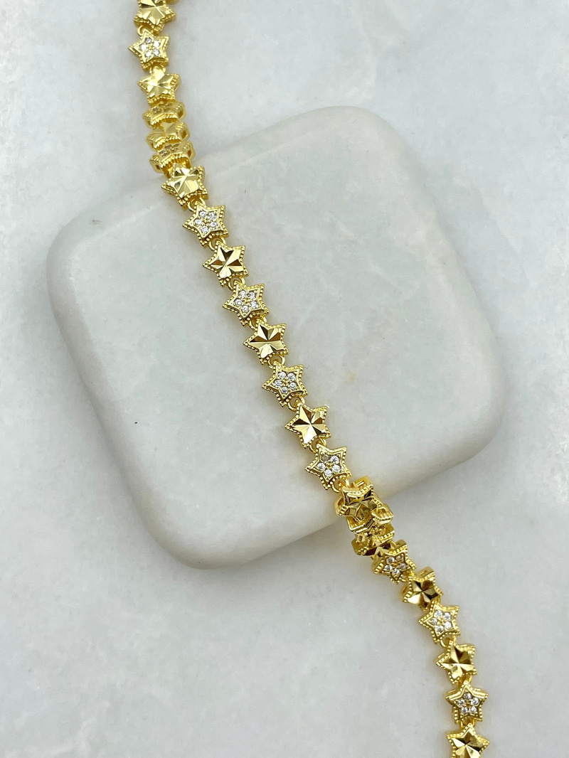 Lazer Kesim Yıldız Bileklik Gold