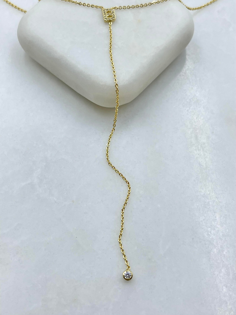 Altın Kaplama Minimal Y Model Harf Kolye Gold