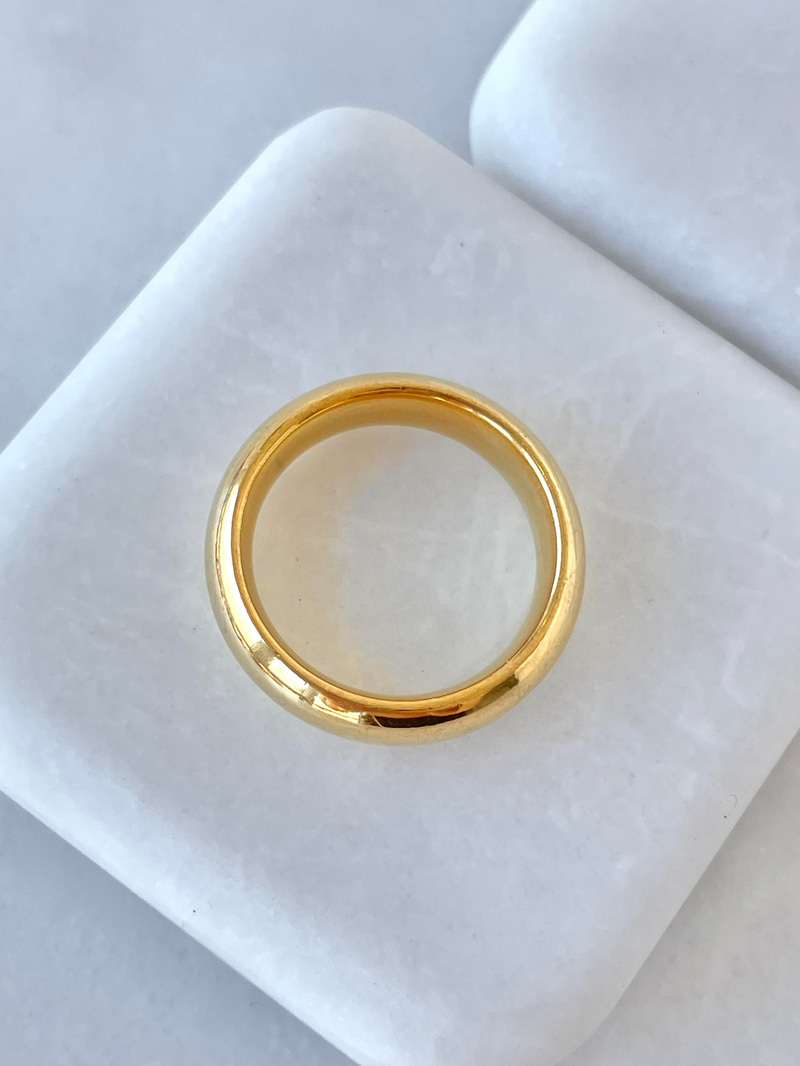 Çelik Alyans Yüzük Gold