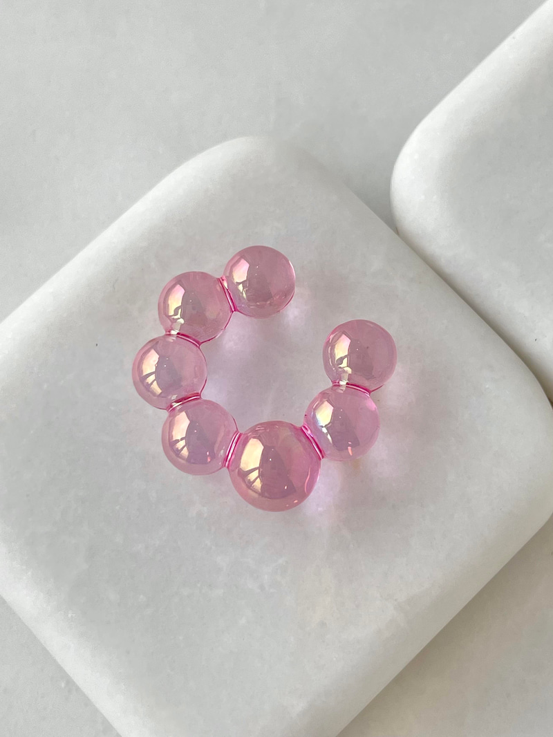 Topçuk Model Akrilik Kıkırdak Küpe Pembe