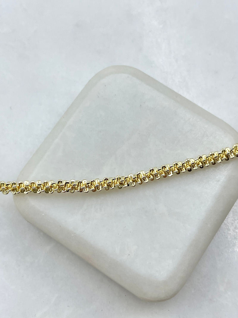 Tırtık Sarmal Zincir Kolye Gold