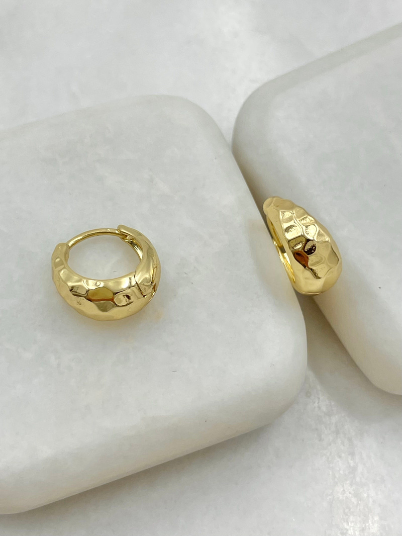 Özel Seri Ezme Model Damla Küpe 1,3 cm Gold