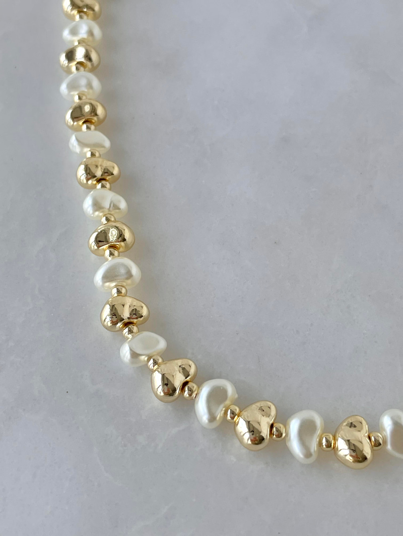 İnci ve Gold Kolye