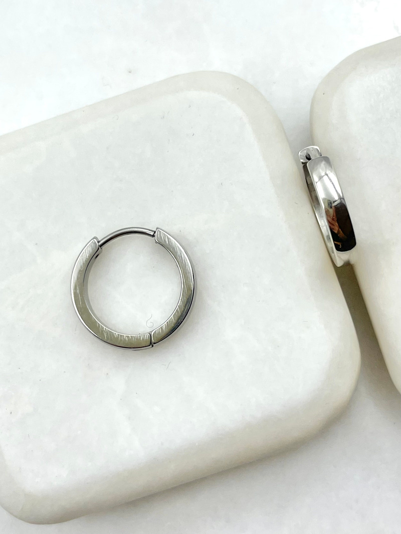 Kare Kesim Halka Küpe 1.5 cm Gümüş