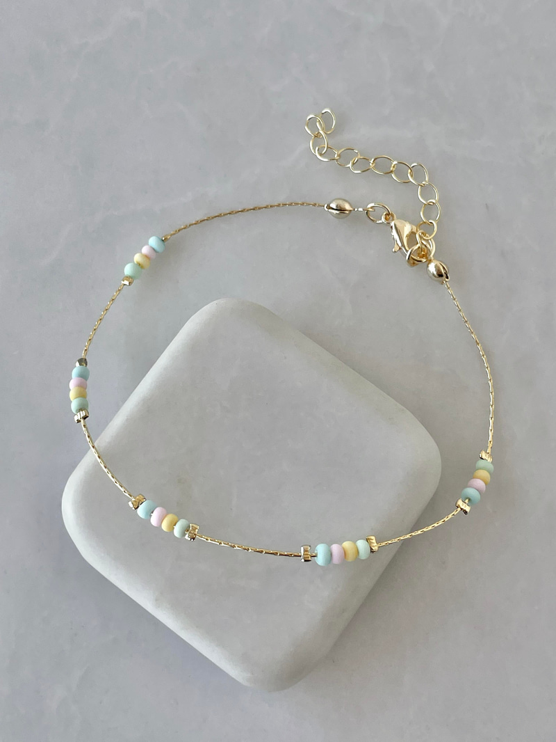 Sıra Boncuk Halhal Pastel Renkli