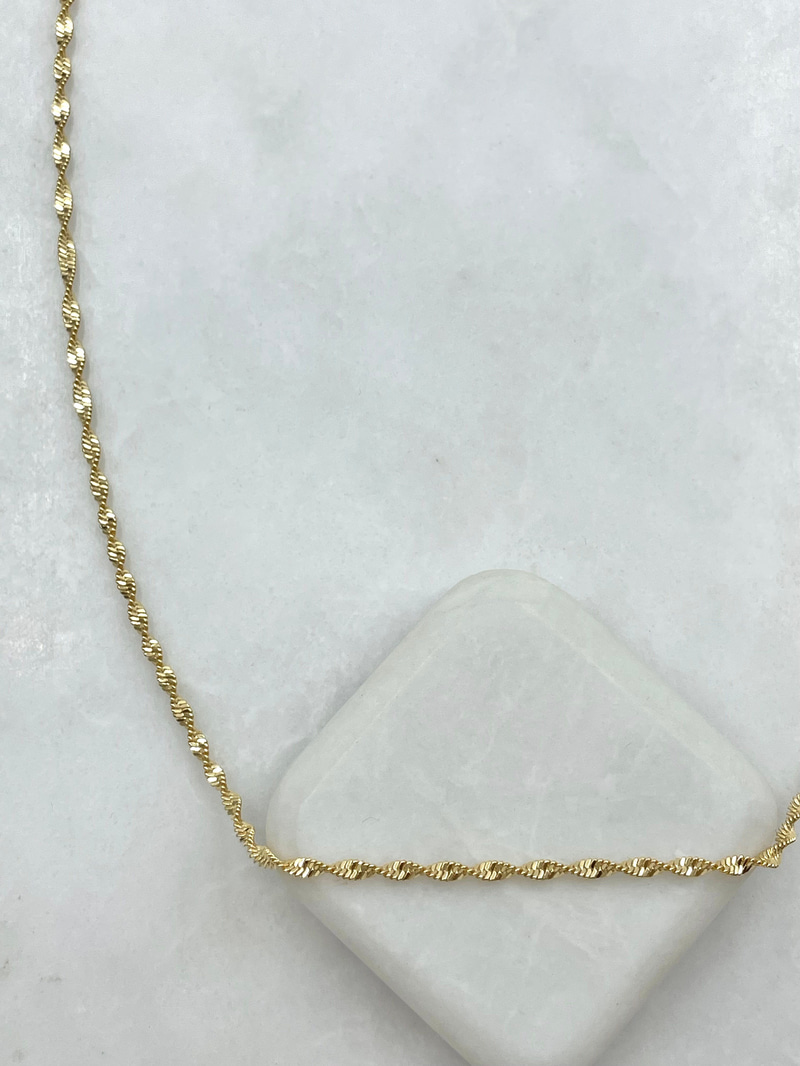 Işıltılı Kedi Merdiven Zincir Kolye 60 cm Gold