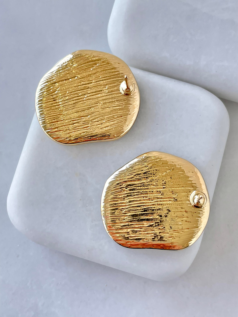 Altın Kaplama Asimetrik Leopar Küpe Gold