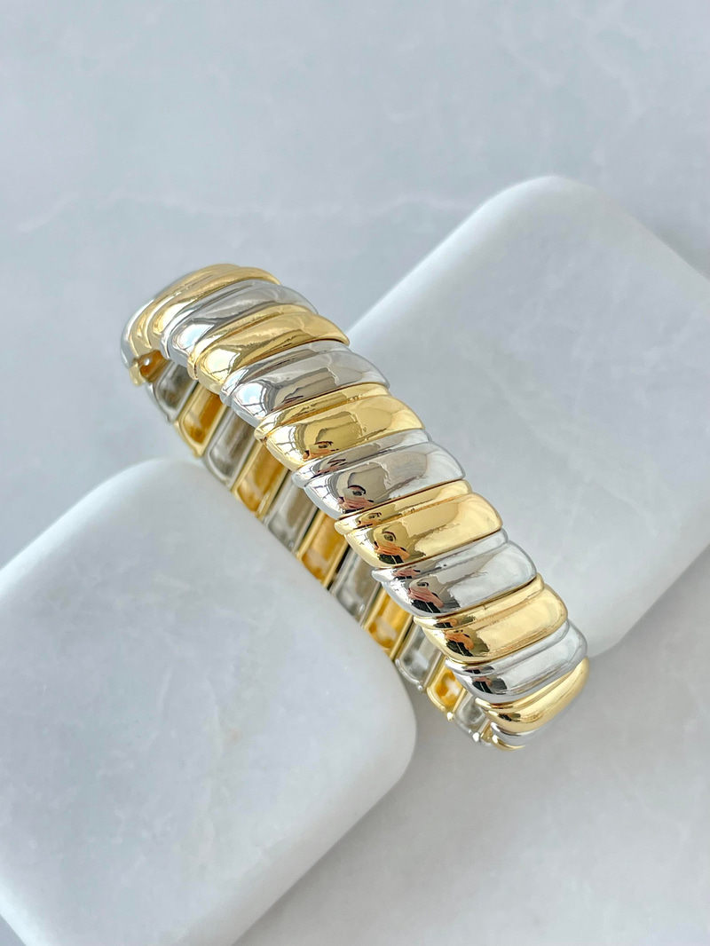 Çift Renk Lastik Bileklik Gold