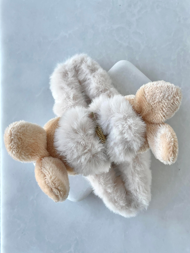 Peluş Tavşan Mandal Toka Bej