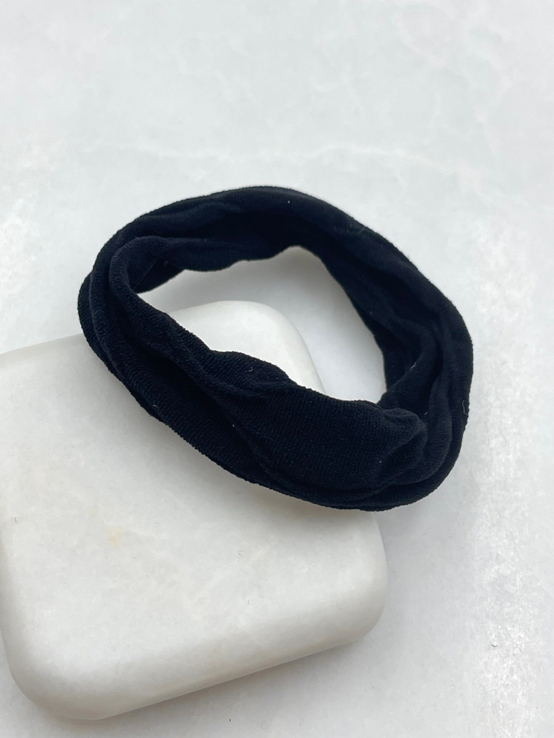 Desenli Nude Scrunchie Toka Siyah